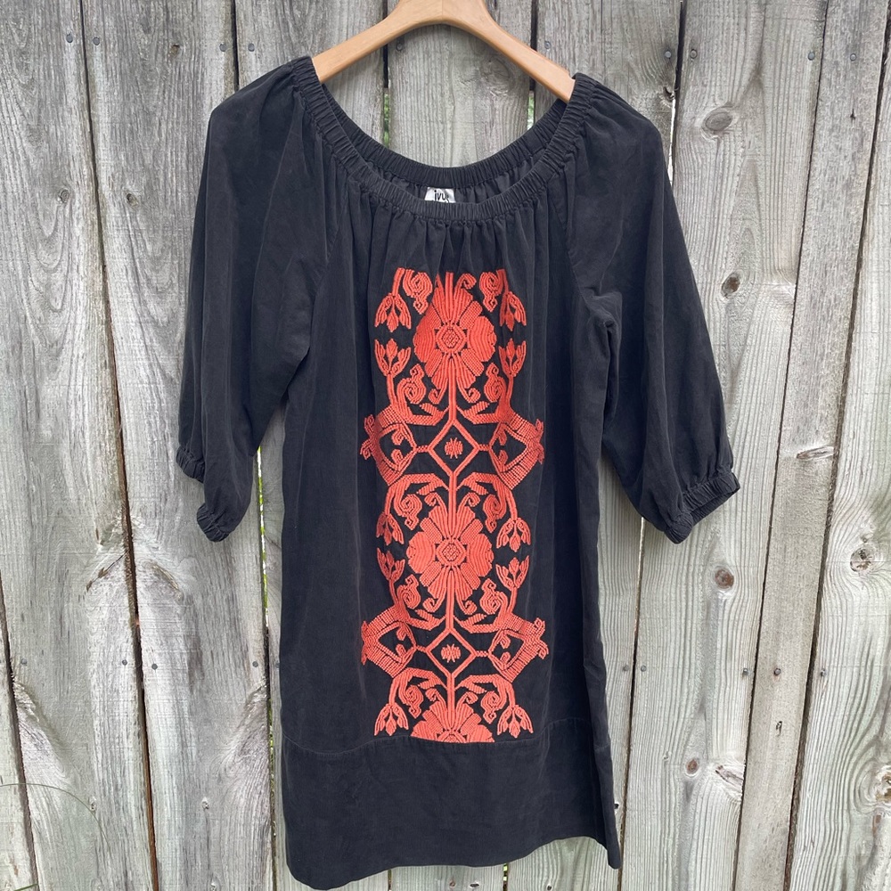 Ivy Jane Corduroy Embroidered Dress